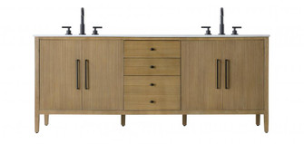 84 inch Double Bathroom Vanity in Linen Oak (758|VF29684DLO)