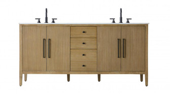 72  inch Double Bathroom Vanity in Linen Oak (758|VF29672DLO)