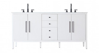72 inch Double Bathroom Vanity in White (758|VF29672DWH)
