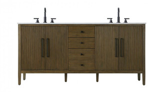 72  inch Double Bathroom Vanity in Hazel Oak (758|VF29672DHO)