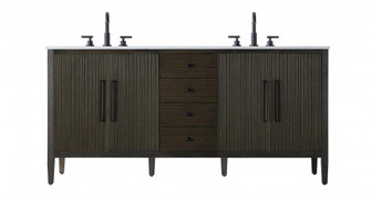 72 inch Double Bathroom Vanity inChocolate Oak (758|VF29672DCO)