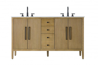 60 inch Double Bathroom Vanity in Linen Oak (758|VF29660DLO)