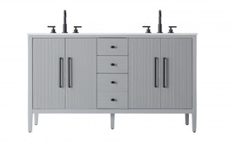 60 inch Double Bathroom Vanity in Grey (758|VF29660DGR)