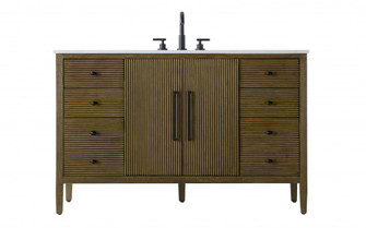 54 inch Single Bathroom Vanity in Hazel Oak (758|VF29654HO)