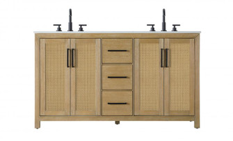 Vanity Cabinet 4Dr 3Dw 60x21.5x35 Linen Oak (758|VF29560DLO)