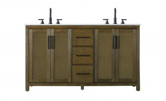 60 Inch Double Bathroom Vanity In Hazel Oak (758|VF29560DHO)