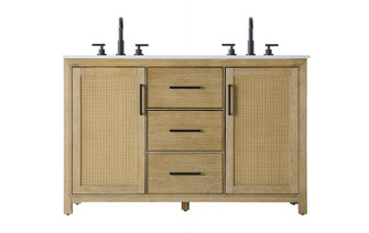 54 Inch Double Bathroom Vanity In Linen Oak (758|VF29554DLO)