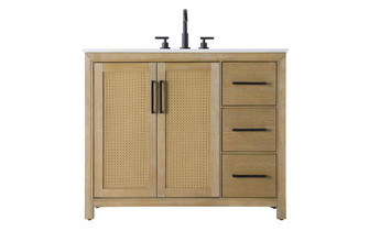 Vanity Cabinet 2Dr 3Dw 42x21.5x35 Linen Oak (758|VF29542LO)