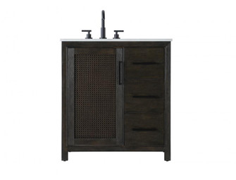 Vanity Cabinet 1Dr 3Dw 32x21.5x35 Chocolate Oak (758|VF29532CO)