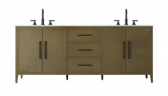 84 Inch Double Bathroom Vanity In Chestnut Brown (758|VF29384DMCB)