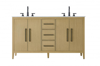 60 Inch Double Bathroom Vanity In Honey Brown (758|VF29360DMHB)