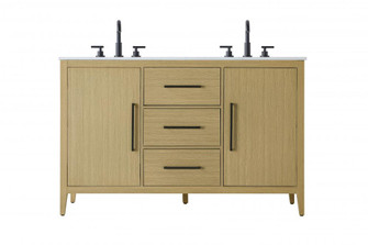 54 Inch Double Bathroom Vanity In Honey Brown (758|VF29354DMHB)
