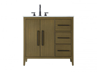 Vanity Cabinet 2Dr 3Dw 36x21.5x35 Chestnut Brown (758|VF29336MCB)