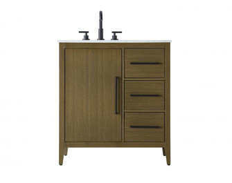 32 Inch Single Bathroom Vanity In Chestnut Brown (758|VF29332MCB)