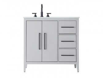 Vanity Cabinet 2Dr 3Dw 36x21.5x35 Grey (758|VF29336GR)