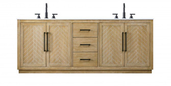 84 inch Double Bathroom Vanity in Linen Oak (758|VF29084DLO)