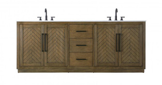 84 inch Double Bathroom Vanity in Hazel Oak (758|VF29084DHO)
