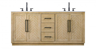 72 inch Double Bathroom Vanity in Linen Oak (758|VF29072DLO)