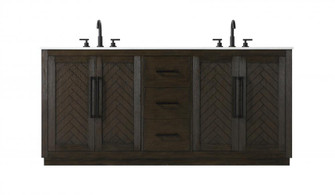 72 inch Double Bathroom Vanity in Chocolate Oak (758|VF29072DCO)