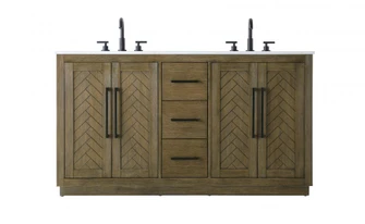 60 inch Double Bathroom Vanity in Hazel Oak (758|VF29060DHO)