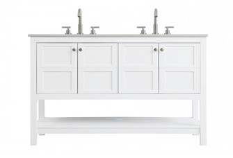 54 inch Double Bathroom Vanity in White (758|VF16454DWH)