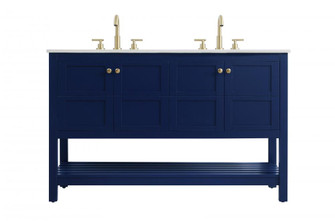 54 inch Double Bathroom Vanity in Blue (758|VF16454DBL)
