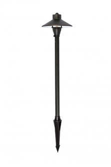 Outdoor 12V Cast Brass path light 7 inch Wide x 24 inch High in Dark Bronze (758|P801-DB)