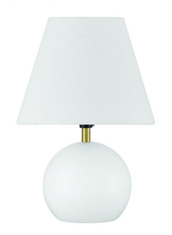 Olive 1 Light Table Lamp in White/Satin Brass (20|87012WSB-T)