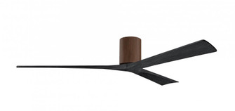 Irene-3H - Three Blade Flush Mount Paddle Fan - 72'' - Walnut Finish - Matte Black Blades (230|IR3H-WN-BK-72)