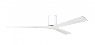 Irene-3H - Three Blade Flush Mount Paddle Fan - 72'' - Gloss White Finish - Matte White Blades (230|IR3H-WH-MWH-72)