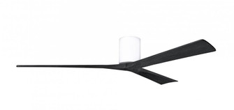 Irene-3H - Three Blade Flush Mount Paddle Fan - 72'' - Gloss White Finish - Matte Black Blades (230|IR3H-WH-BK-72)