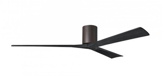 Irene-3H - Three Blade Flush Mount Paddle Fan - 72'' - Textured Bronze Finish - Matte Black Blade (230|IR3H-TB-BK-72)