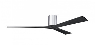 Irene-3H - Three Blade Flush Mount Paddle Fan - 72'' - Polished Chrome Finish - Matte Black Blade (230|IR3H-CR-BK-72)