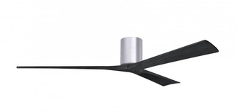 Irene-3H - Three Blade Flush Mount Paddle Fan - 72'' - Brushed Nickel Finish - Matte Black Blades (230|IR3H-BN-BK-72)