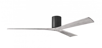 Irene-3H - Three Blade Flush Mount Paddle Fan - 72'' - Matte Black Finish - Barn Wood Tone Blades (230|IR3H-BK-BW-72)