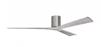 Irene-3H - Three Blade Flush Mount Paddle Fan - 72'' - Brushed Pewter Finish - Barn Wood Tone Bla (230|IR3H-BP-BW-72)
