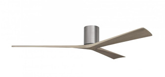 Irene-3H - Three Blade Flush Mount Paddle Fan - 72'' - Brushed Pewter Finish - Gray Ash Tone Blad (230|IR3H-BP-GA-72)