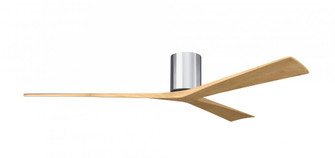 Irene-3H-Three Blade Flush Mount Paddle Fan-72''-Polished Chrome Finish-Light Maple Tone Blades (230|IR3H-CR-LM-72)
