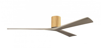 Irene-3H-Three Blade Flush Mount Paddle Fan-72''-Light Maple Tone Finish-Gray Ash Tone Blades (230|IR3H-LM-GA-72)
