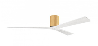 Irene-3H - Three Blade Flush Mount Paddle Fan - 72'' - Light Maple Tone Finish - Matte White Blad (230|IR3H-LM-MWH-72)