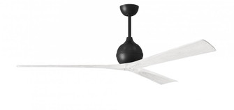 Irene-3 - Three Blade Paddle Fan - 72'' - Matte Black Finish - Matte White Blades (230|IR3-BK-MWH-72)