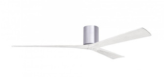 Irene-3H - Three Blade Flush Mount Paddle Fan - 72'' - Brushed Nickel Finish - Matte White Blades (230|IR3H-BN-MWH-72)
