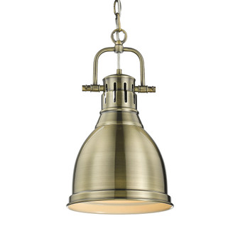Yep by Golden Lighting Duncan 1-light 9in Chain Hung Pendant in Aged Brass (36|3602-S AB-AB)