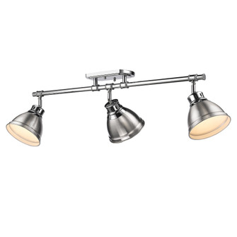 Yep by Golden Lighting Duncan 3-light Semi-Flush Mount in Chrome and Pewter shade (36|3602-3SF CH-PW)