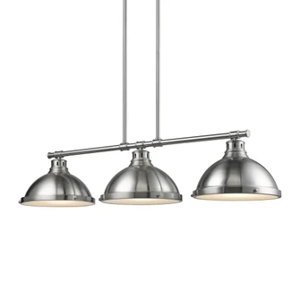 Yep by Golden Lighting Duncan 3-light Island Light in Pewter (36|3602-3LP PW-PW)
