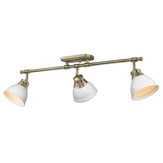 Yep by Golden Lighting Duncan 3-light Semi-Flush Mount in Aged Brass and Matte White shade (36|3602-3SF AB-WHT)