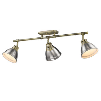 Yep by Golden Lighting Duncan 3-light Semi-Flush Mount in Aged Brass and Pewter shade (36|3602-3SF AB-PW)