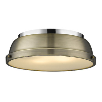 Yep by Golden Lighting Duncan 2-light Flush Mount in Chrome and Aged Brass shade (36|3602-14 CH-AB)