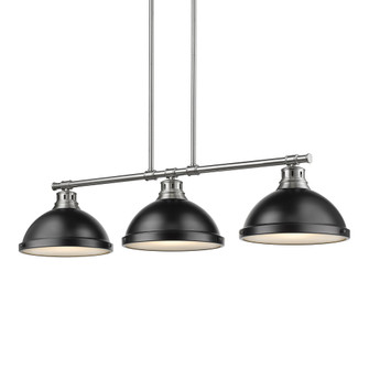 Yep by Golden Lighting Duncan 3-light Island Light in Pewter and Matte Black shade (36|3602-3LP PW-BLK)