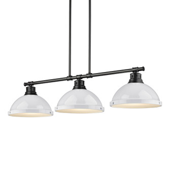 Yep by Golden Lighting Duncan 3-light Island Light in Matte Black and White shade (36|3602-3LP BLK-WH)